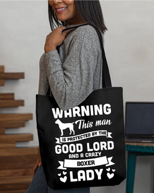 Boxer Crazy lady Cloth Tote Bag