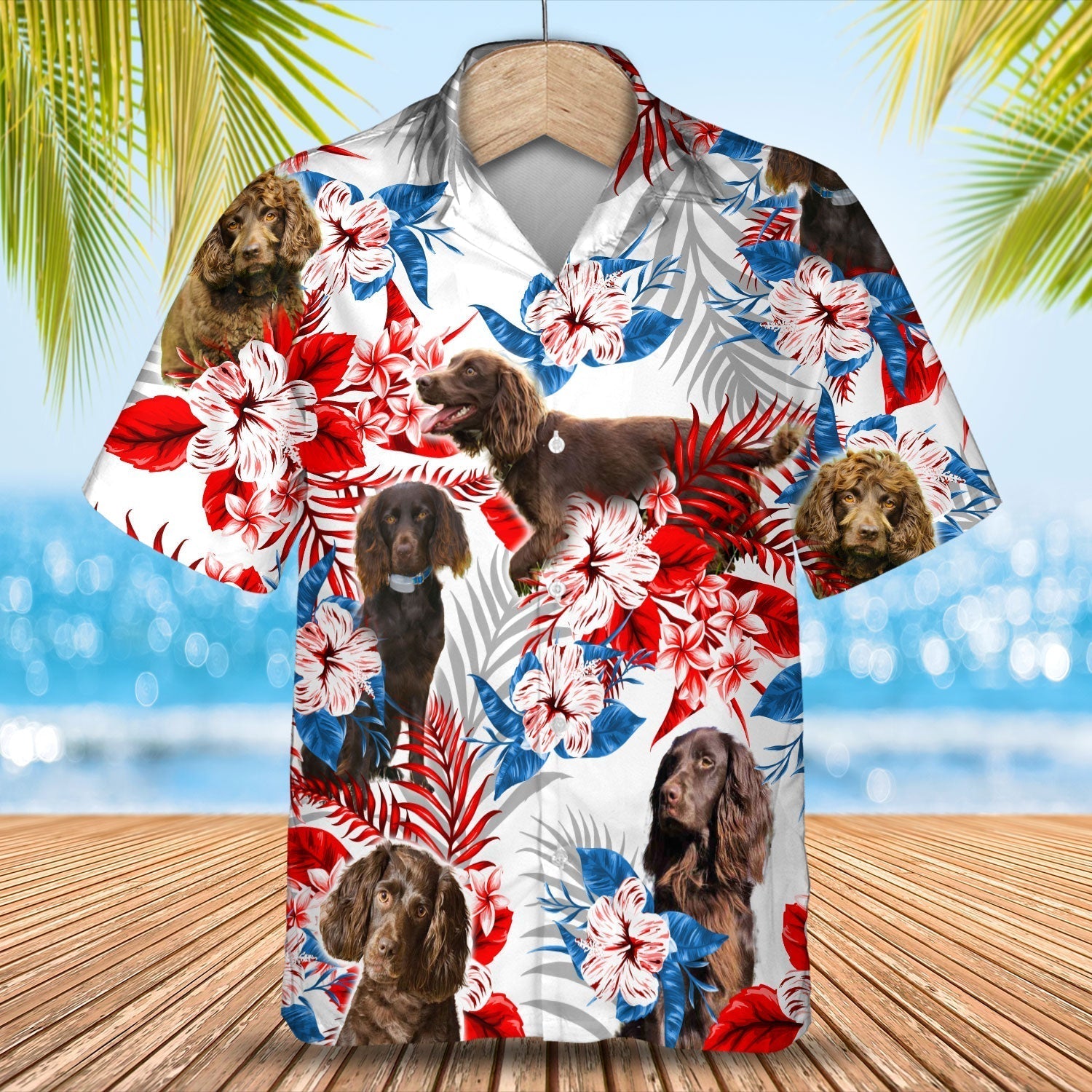 Boykin Spaniel American Flag Hawaiian Shirt