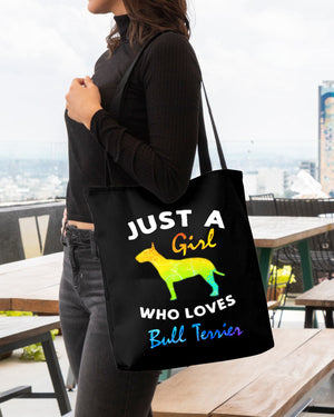 Bull Terrier-Just A Girl-Cloth Tote Bag