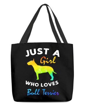 Bull Terrier-Just A Girl-Cloth Tote Bag