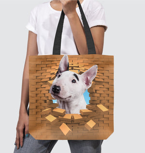 Bull Terrier 2 In Brick Hole-Cloth Tote Bag