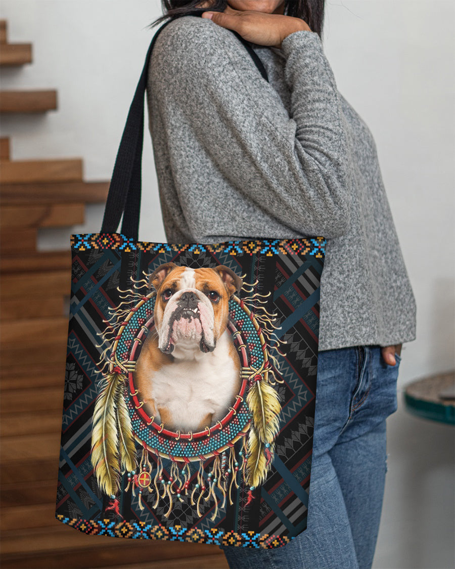 Bulldog  In Dreamcatcher Cloth Tote Bag