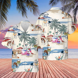 Bulldog Terrier Summer Beach Hawaiian Shirt