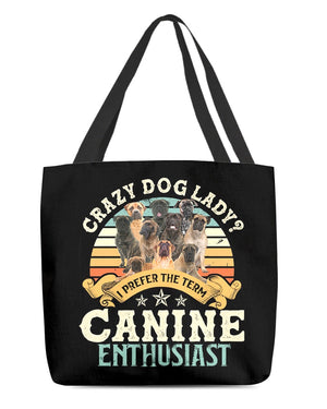 Bullmastiff-Crazy Dog Lady Cloth Tote Bag