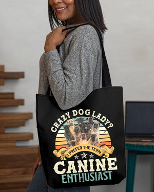 Bullmastiff-Crazy Dog Lady Cloth Tote Bag