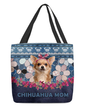 CHIHUAHUA 3-Flower Jean Gift for you-Cloth Tote Bag