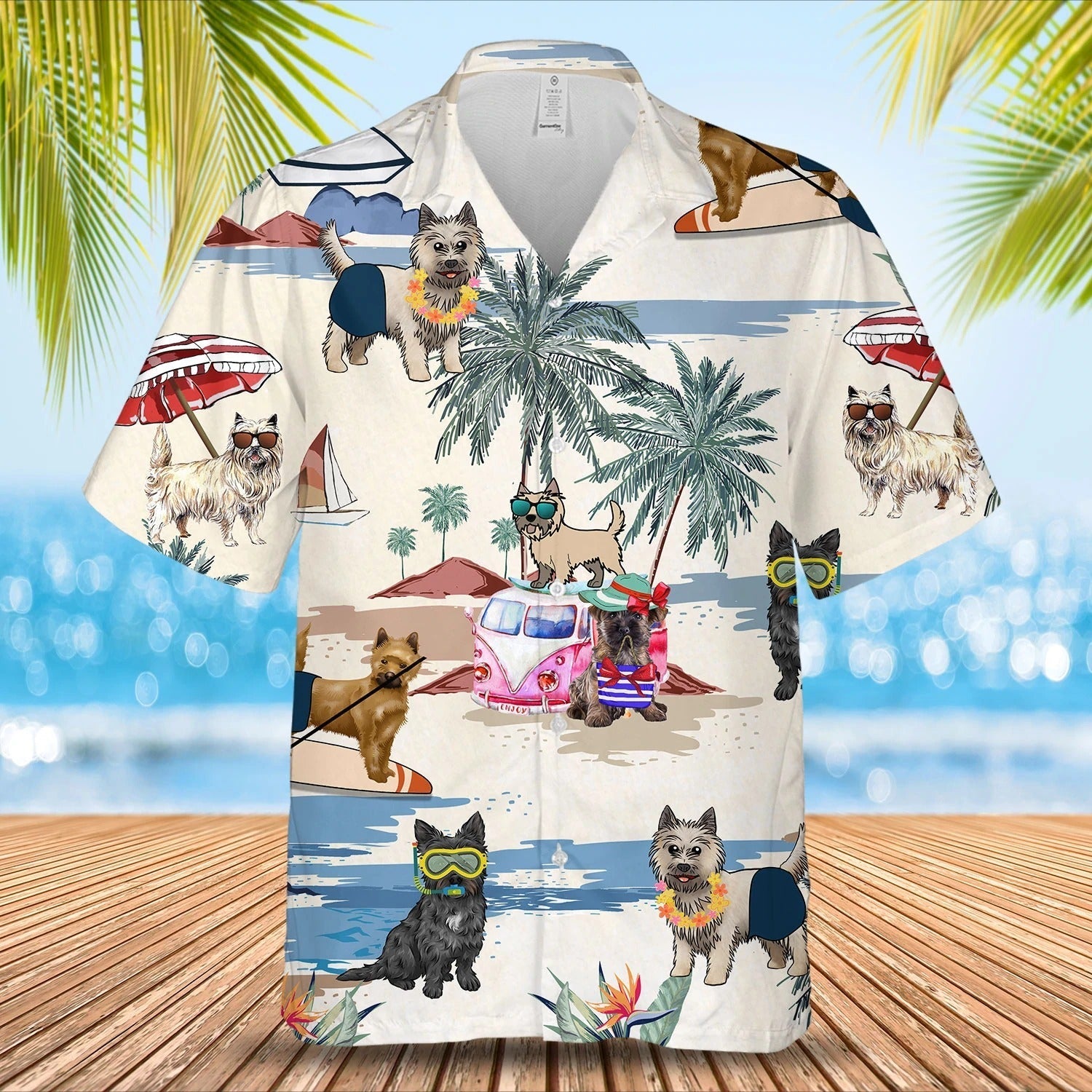 Cairn Terrier Summer Beach Hawaiian Shirt