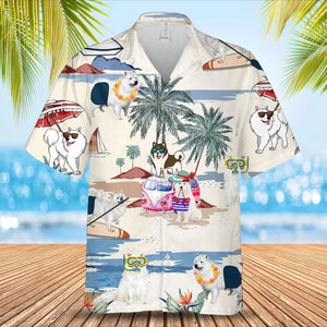 Canadian Eskimo Dog Summer Beach Hawaiian Shirt