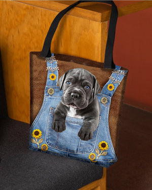 Cane Corso And Sunflower-Cloth Tote Bag