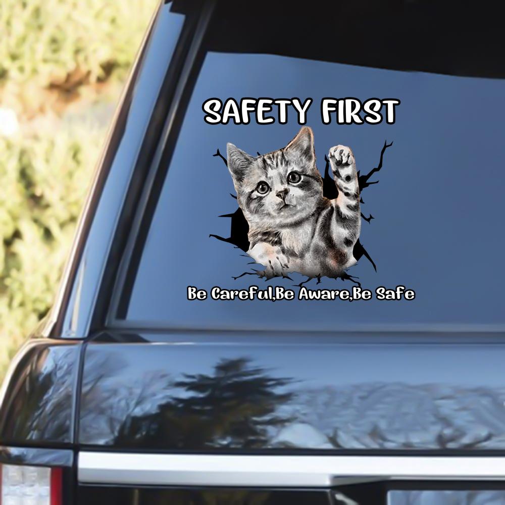 Cat Safety First Decal