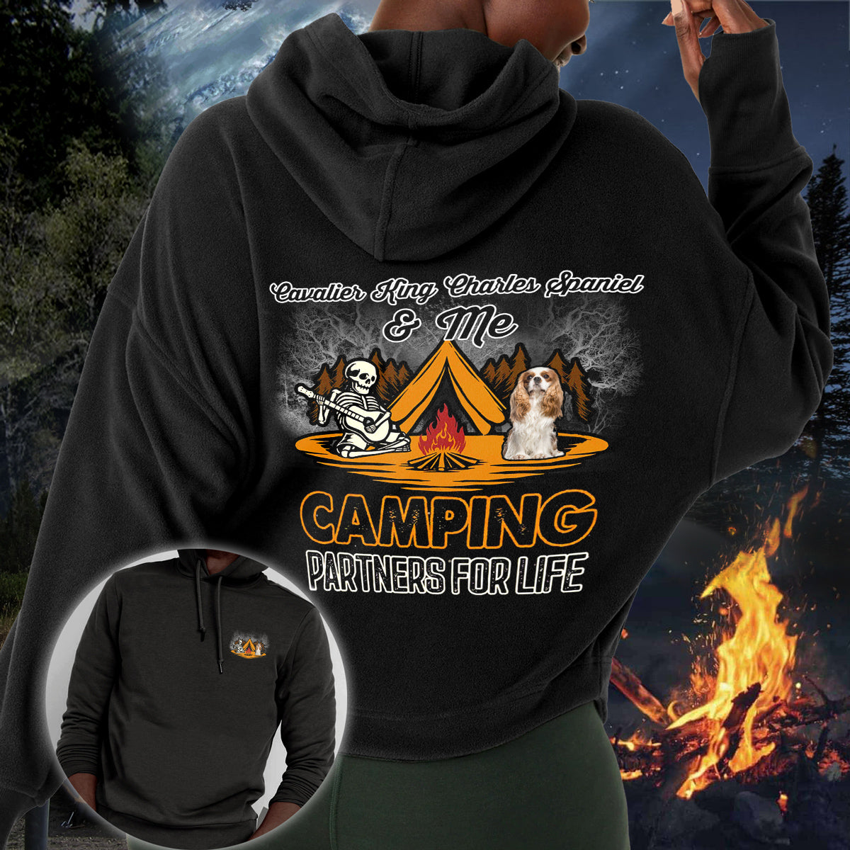 Cavalier King Charles Spaniel Camping Partners-Hoodie