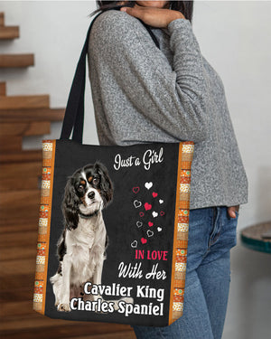 Cavalier King Charles Spaniel  In Love-Cloth Tote Bag