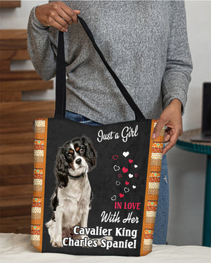 Cavalier King Charles Spaniel  In Love-Cloth Tote Bag