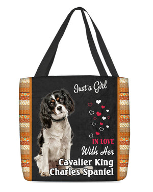 Cavalier King Charles Spaniel  In Love-Cloth Tote Bag