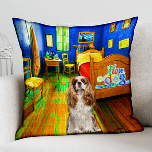 Cavalier King Charles Spaniel In the Bedroom-Pillow Case