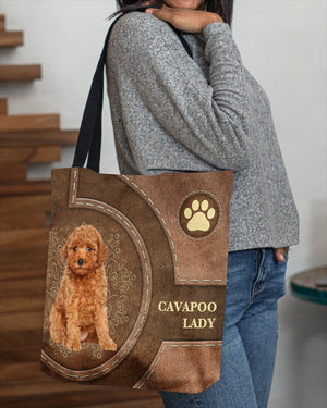 Cavapoo-Lady&Dog Cloth Tote Bag