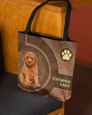 Cavapoo-Lady&Dog Cloth Tote Bag