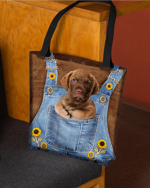 Chesapeake Bay Retriever And Sunflower-Cloth Tote Bag