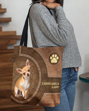 Chihuahua 2-Lady&Dog Cloth Tote Bag