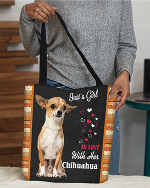 Chihuahua 3 In Love-Cloth Tote Bag