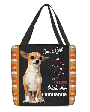 Chihuahua 3 In Love-Cloth Tote Bag