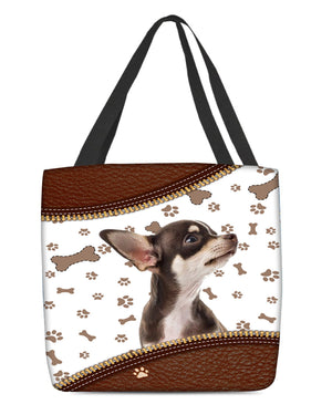 Chihuahua (1)-Zipper Texture-Cloth Tote Bag2