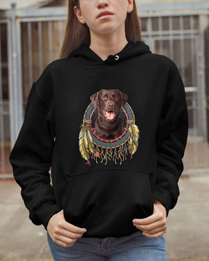 Chocolate Labrador-In Dreamcatcher Hooded Sweatshirt