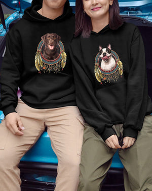 Chocolate Labrador-In Dreamcatcher Hooded Sweatshirt