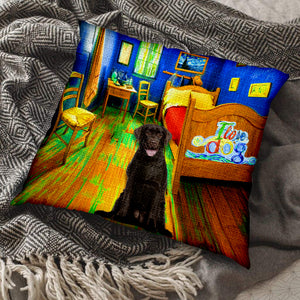 Chocolate Labrador In the Bedroom-Pillow Case