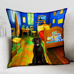 Chocolate Labrador In the Bedroom-Pillow Case