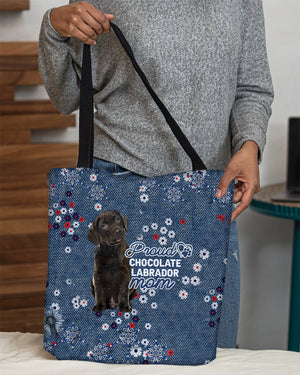 Chocolate Labrador (2) Pround Mom-Cloth Tote Bag