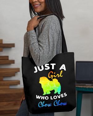 Chow Chow-Just A Girl-Cloth Tote Bag