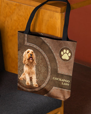 Cockapoo-Lady&Dog Cloth Tote Bag