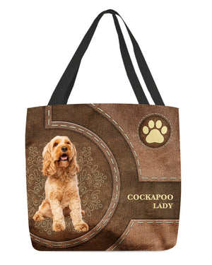 Cockapoo-Lady&Dog Cloth Tote Bag