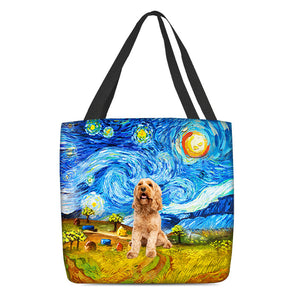 Cockapoo-Oil Painting-Cloth Tote Bag