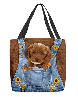 Cockapoo 1 And Sunflower-Cloth Tote Bag