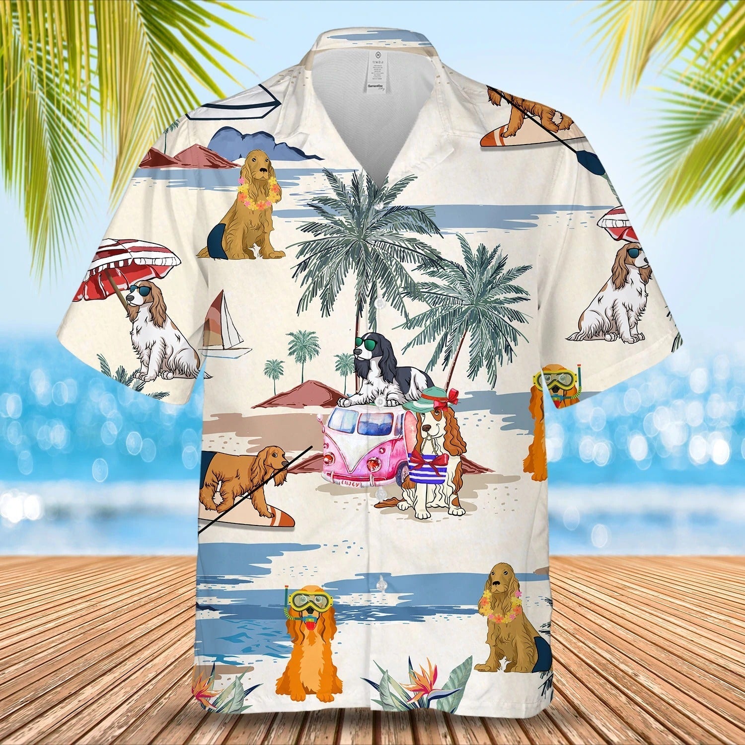 Cocker Spaniel Summer Beach Hawaiian Shirt