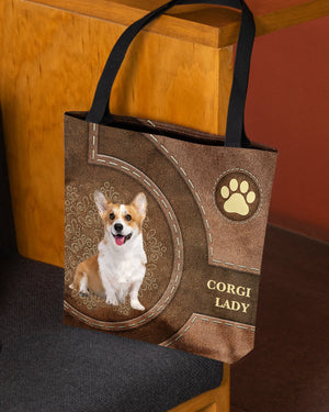 Corgi-Lady&Dog Cloth Tote Bag