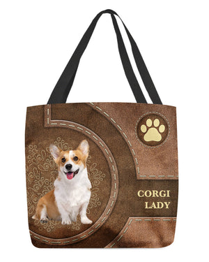 Corgi-Lady&Dog Cloth Tote Bag