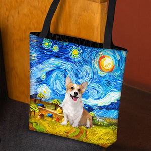 Corgi-Oil Painting-Cloth Tote Bag