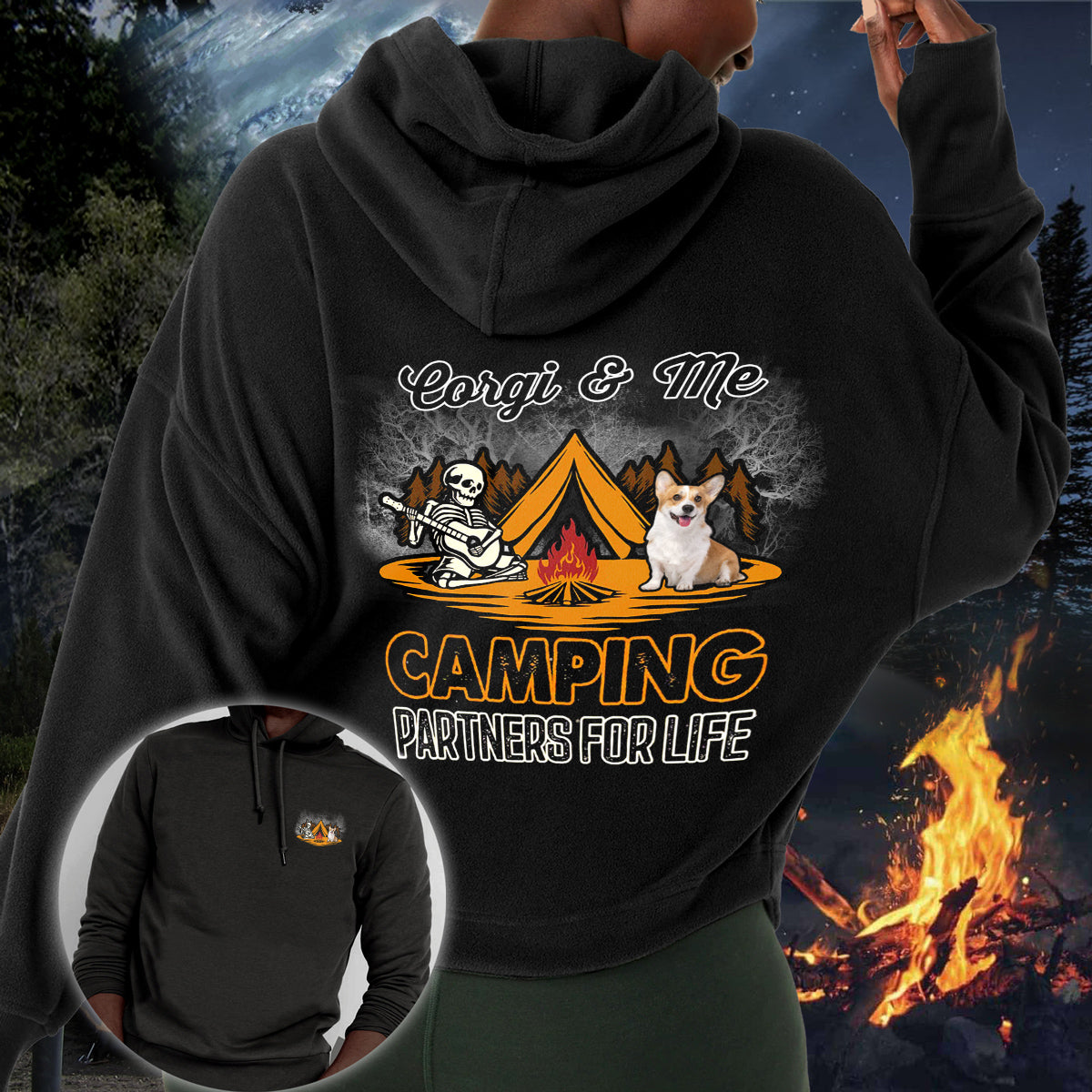 Corgi Camping Partners-Hoodie