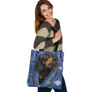 DACHSHUND-The Rainbow-Cloth Tote Bag