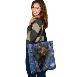 DACHSHUND-The Rainbow-Cloth Tote Bag