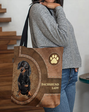 Dachshund-Lady&Dog Cloth Tote Bag