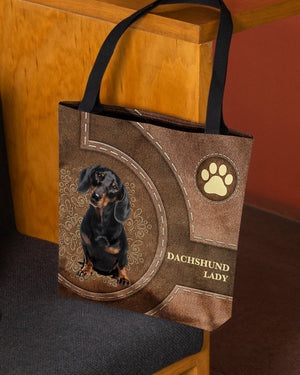 Dachshund-Lady&Dog Cloth Tote Bag