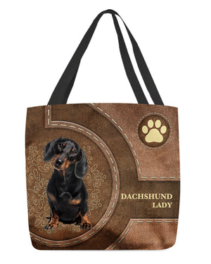 Dachshund-Lady&Dog Cloth Tote Bag