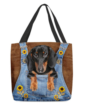 Dachshund1 And Sunflower-Cloth Tote Bag