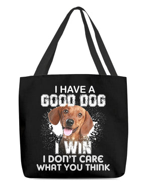 Dachshund 2-I Win Cloth Tote Bag