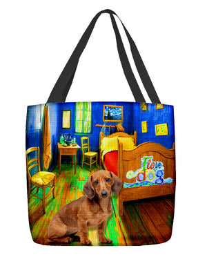 Dachshund 3 in the bedroom-Cloth Tote Bag