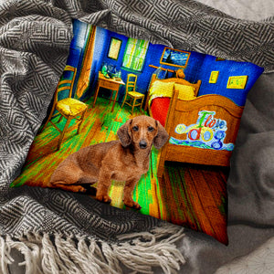 Dachshund 3 In the Bedroom-Pillow Case